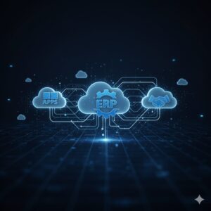 Representación visual de diferentes tipos de software alojados en la nube.