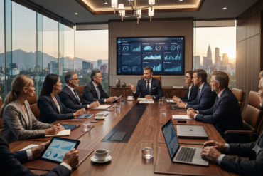 Directivos analizando la implementación de Google Workspace para mejorar la productividad empresarial.
