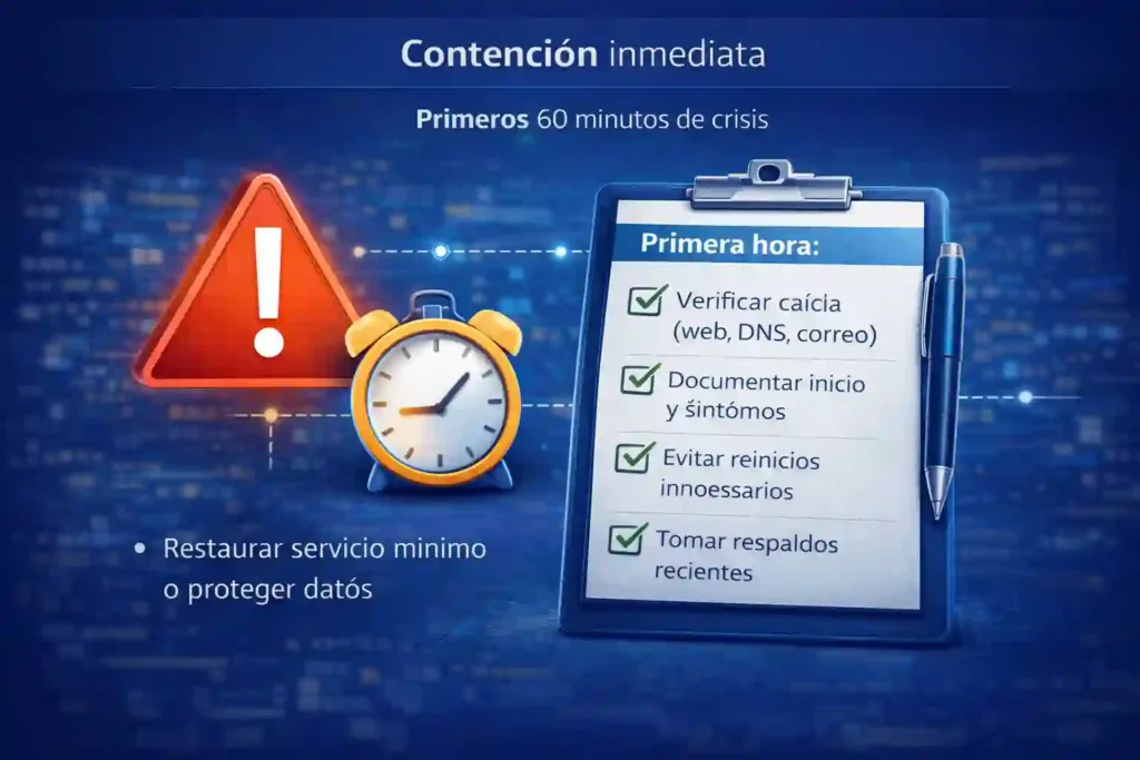 proveedor de hosting no responde: plan de contención inmediata