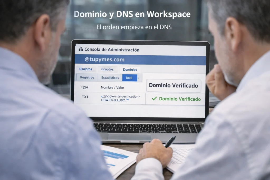 problemas de configuración de dominio en Google Workspace para empresas