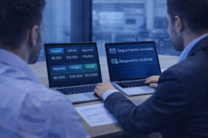 equipo de TI analizando logs y métricas de correo