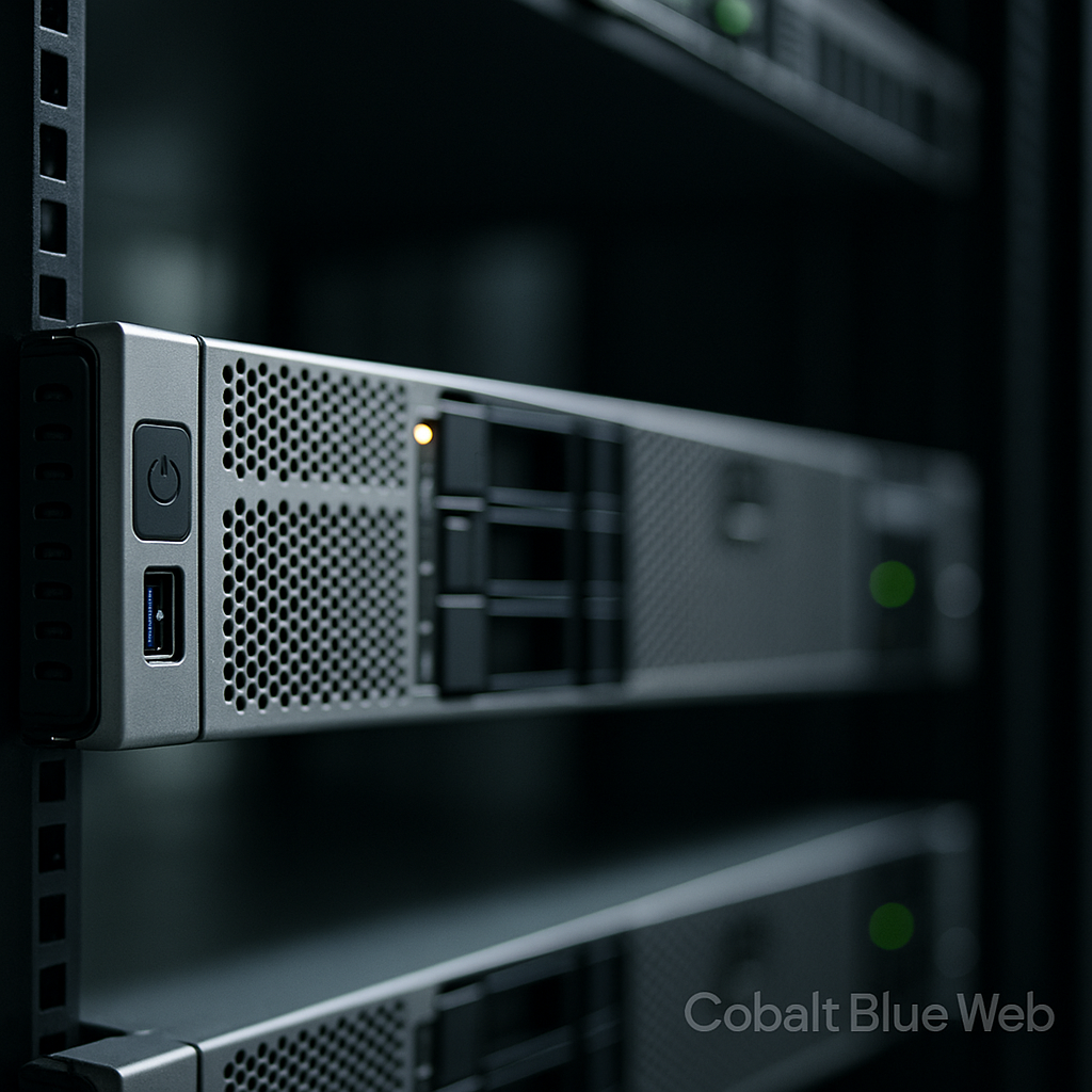 Servidor Windows profesional en rack con luz de operación, usado para sistemas administrativos y ERPs en empresas en México.