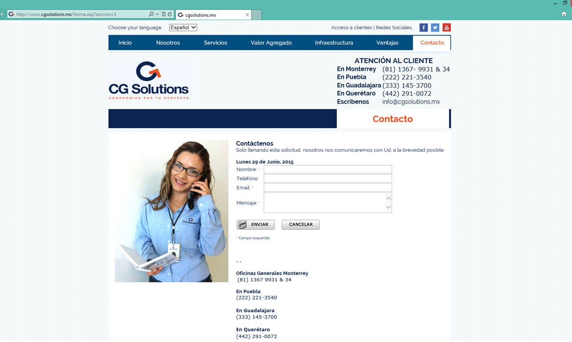 Contacto, Cg Solutions