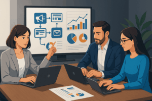 Equipo trabajando en estrategia digital en México